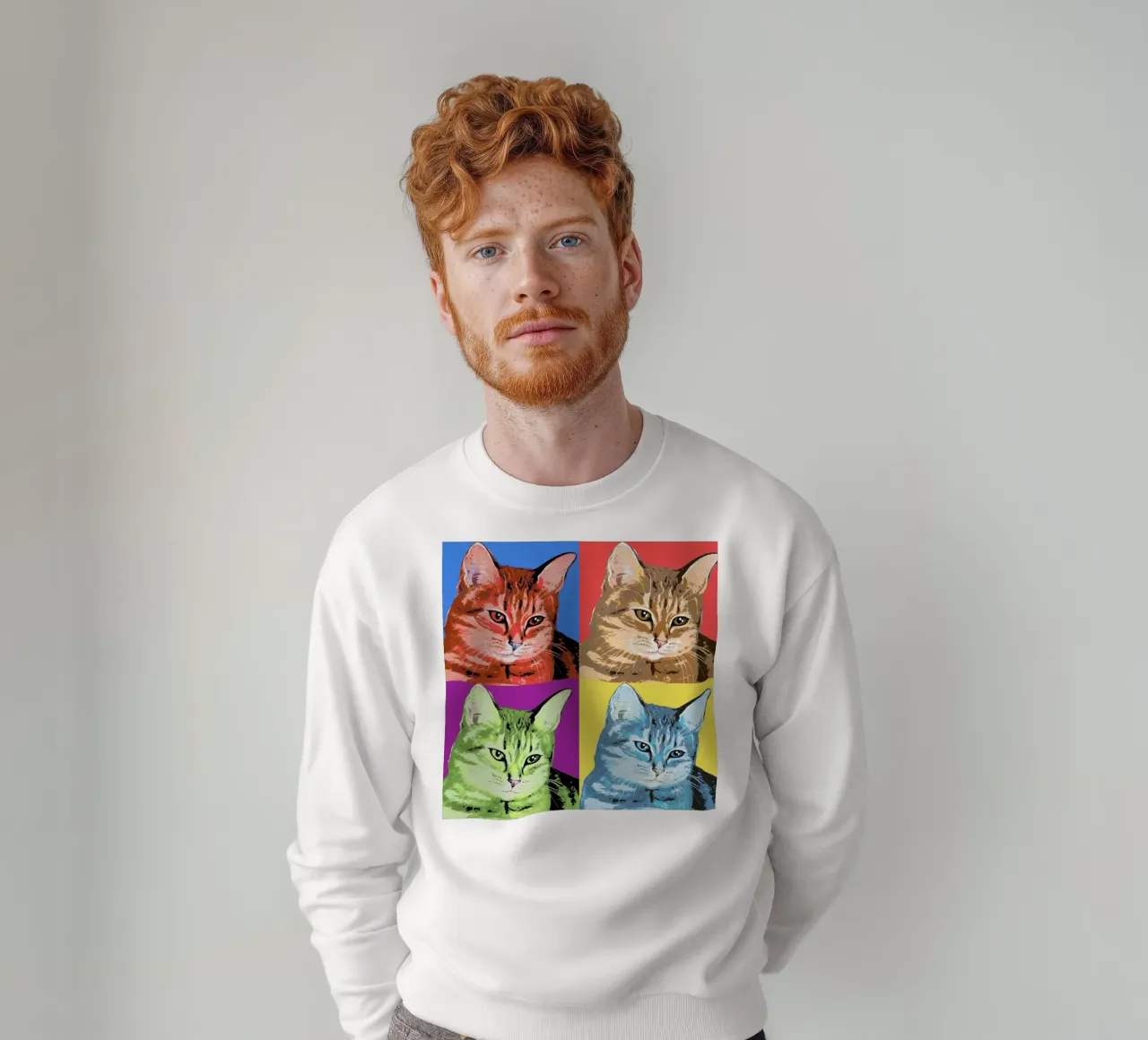 Pop-Art Cats 😻 felpa da Happy 😃 Art 🎨 by Christine Schnoell