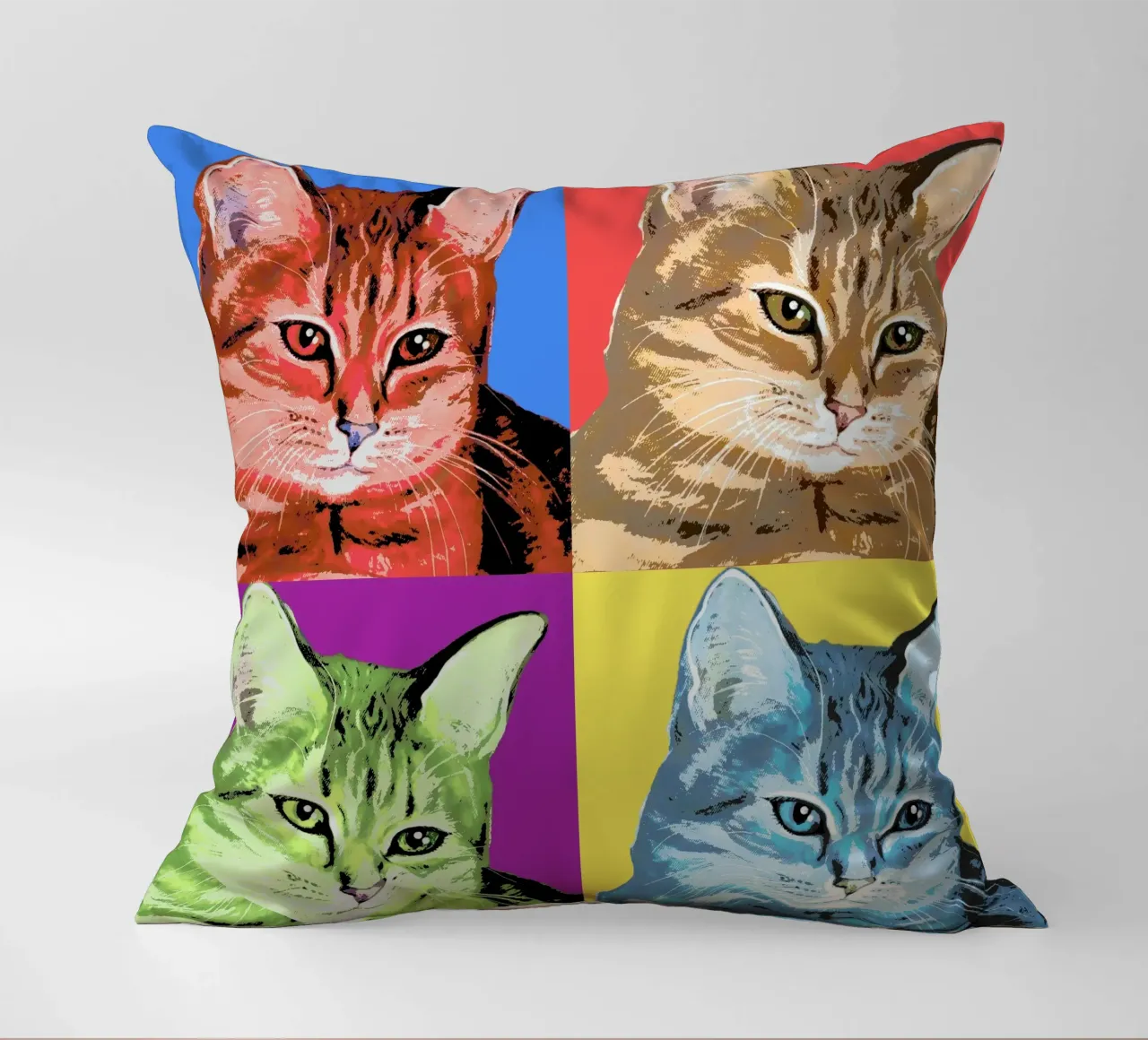 Pop-Art Cats 😻 cuscino da Happy 😃 Art 🎨 by Christine Schnoell