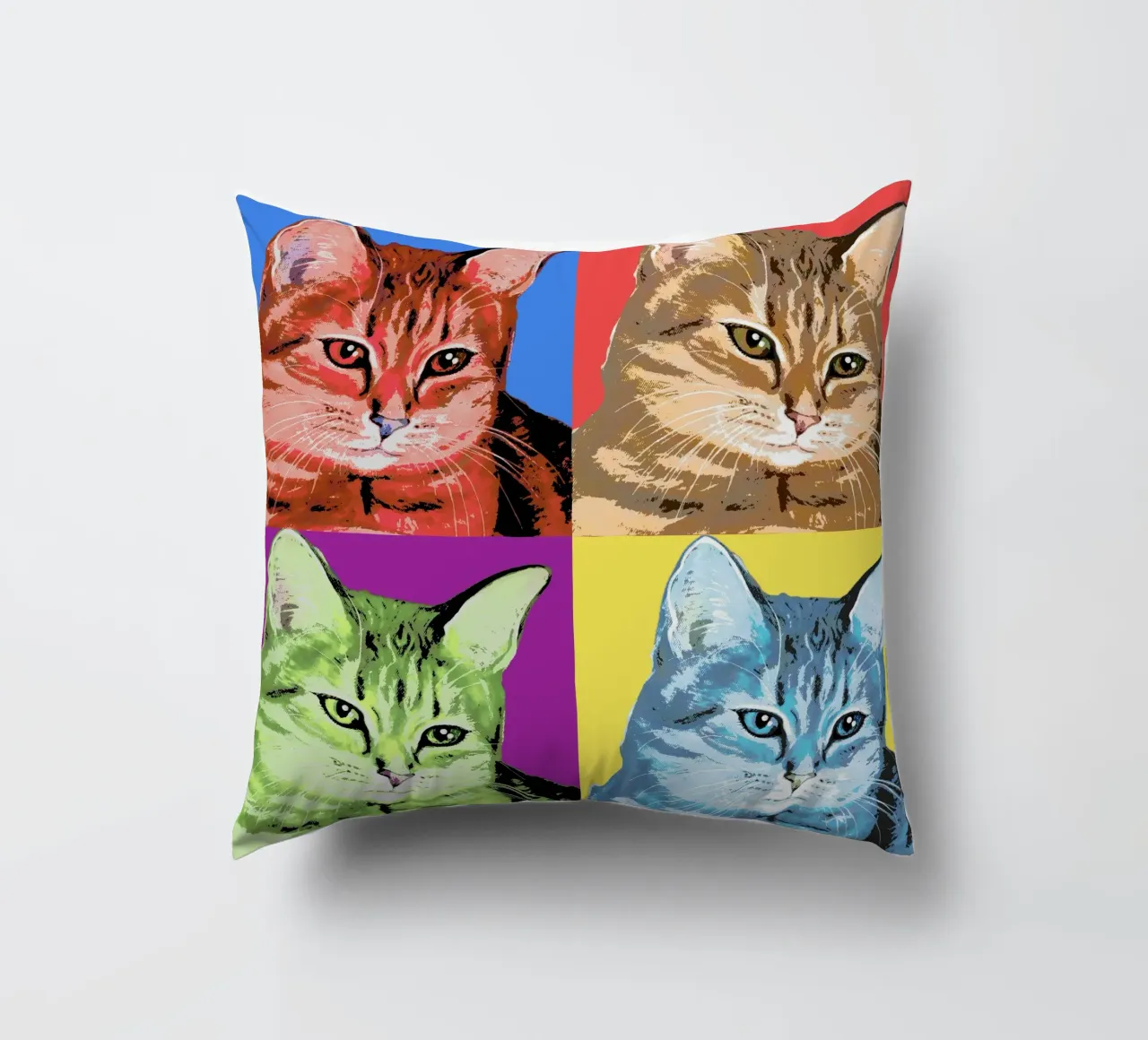 Pop-Art Cats 😻 cuscino da Happy 😃 Art 🎨 by Christine Schnoell