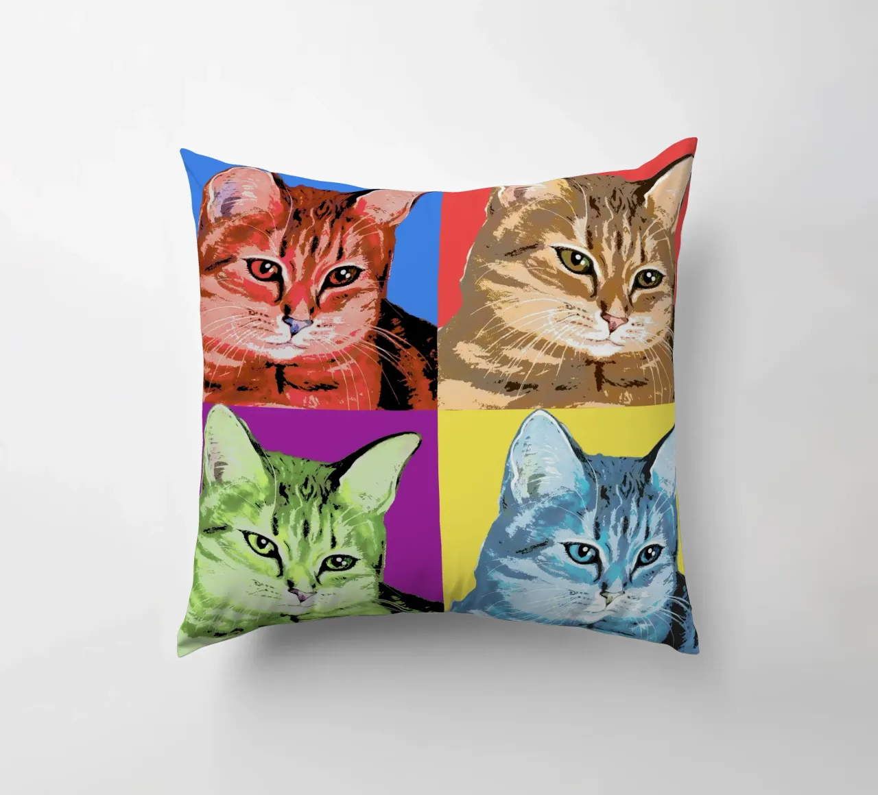 Pop-Art Cats 😻 cuscino da Happy 😃 Art 🎨 by Christine Schnoell