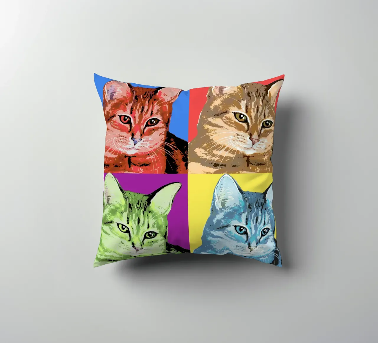 Pop-Art Cats 😻 cuscino da Happy 😃 Art 🎨 by Christine Schnoell