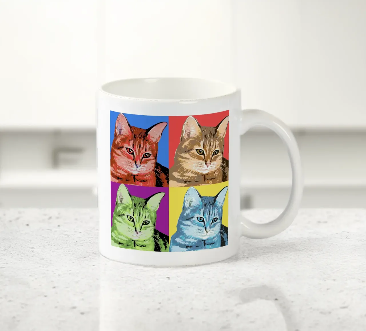 Pop-Art Cats 😻 tazza in ceramica da Happy 😃 Art 🎨 by Christine Schnoell