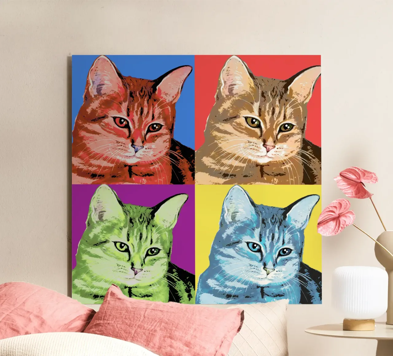 Pop-Art Cats 😻 alluminio dibond da Happy 😃 Art 🎨 by Christine Schnoell