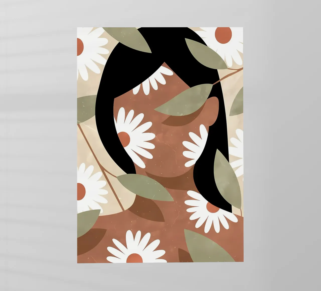 Donna e margherite Estetica Fiori Vintage Retro pellicola backlit da diedrich