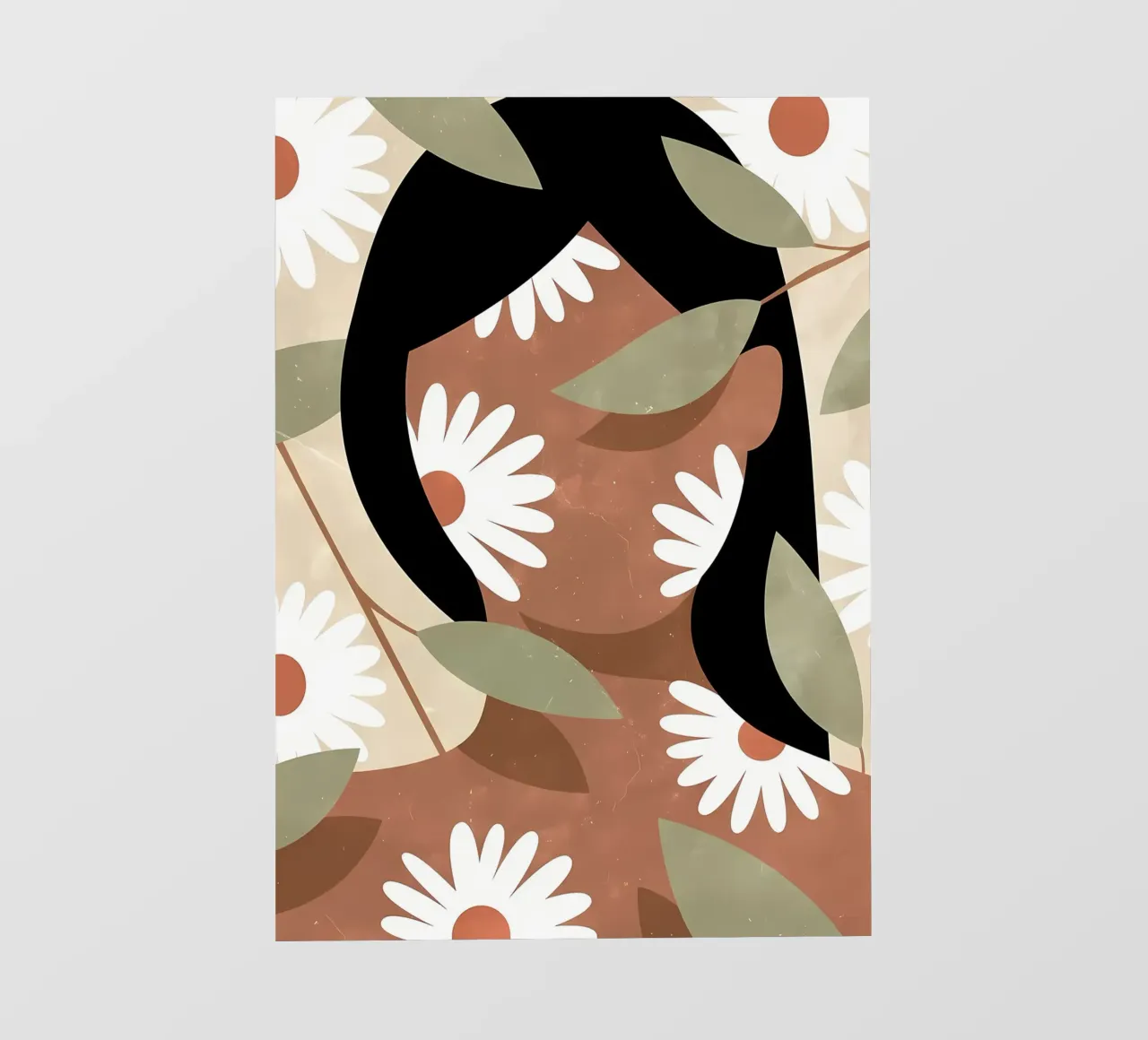 Donna e margherite Estetica Fiori Vintage Retro pellicola backlit da diedrich