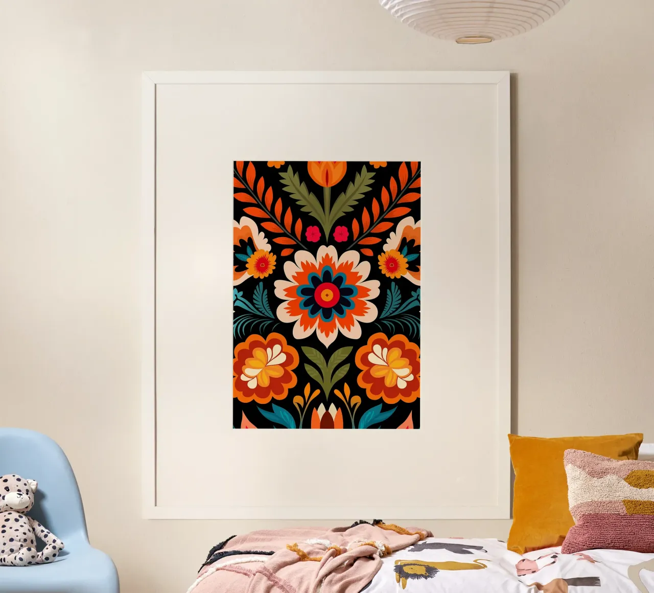 Estetica Fiori d'epoca Retro Arte floreale colorata poster con telaio in legno da diedrich