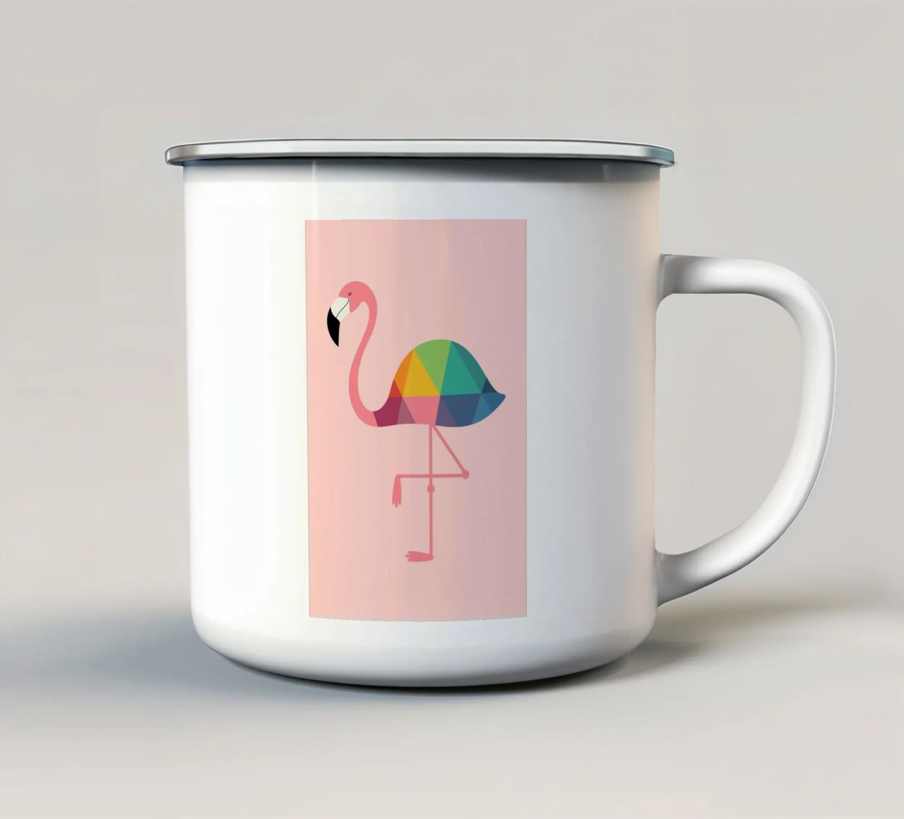 Fenicottero arcobaleno tazza in smalto da Andy Westface