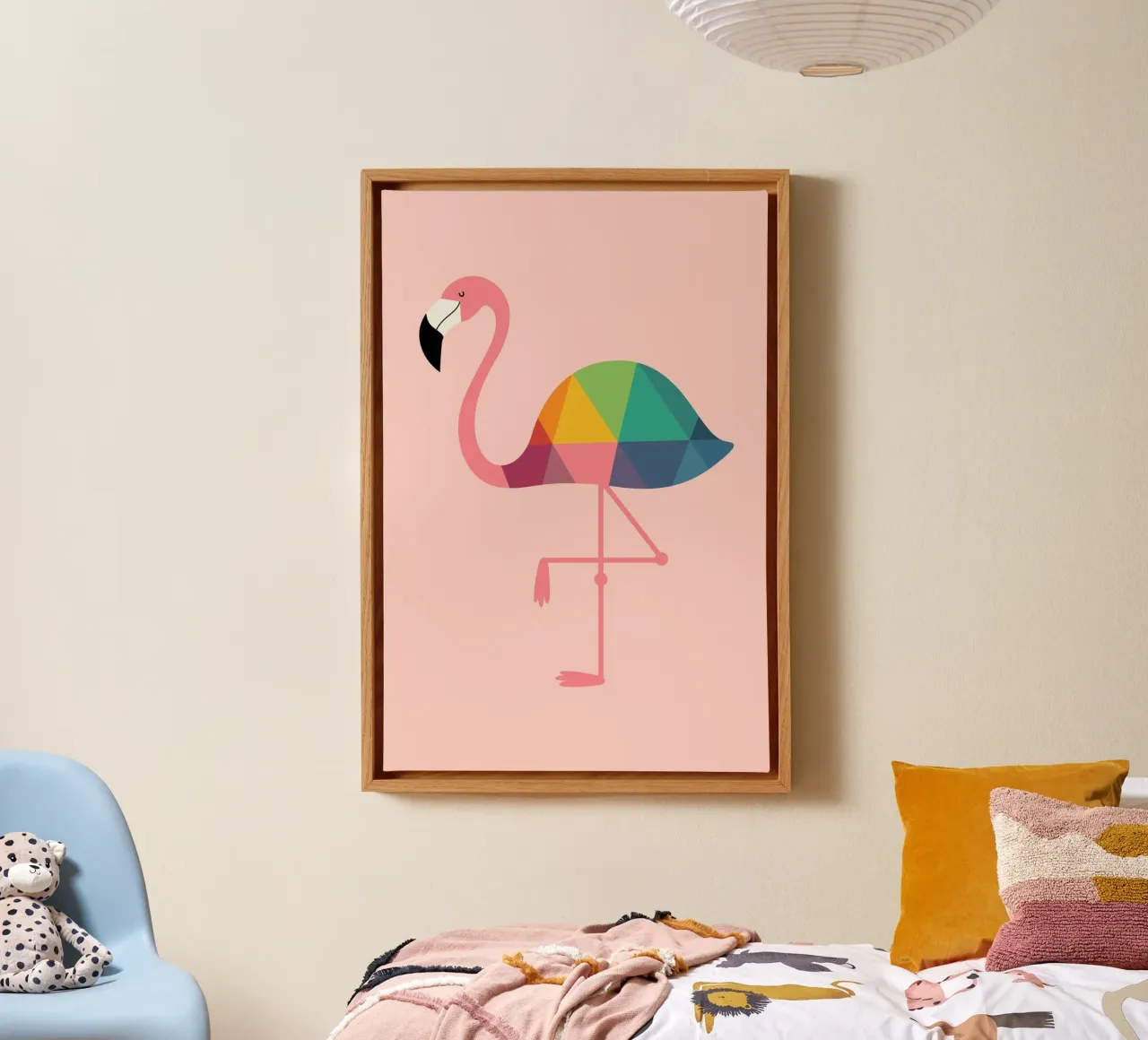 Fenicottero arcobaleno tela con Cornice a cassetta da Andy Westface