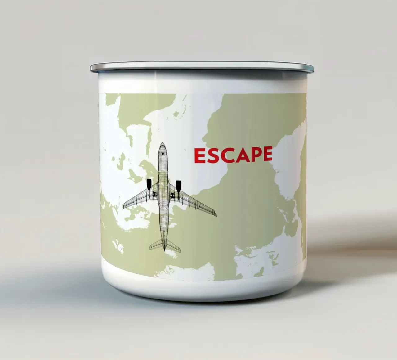 Escape Air Travel Map tazza in smalto da Marc Schulthess