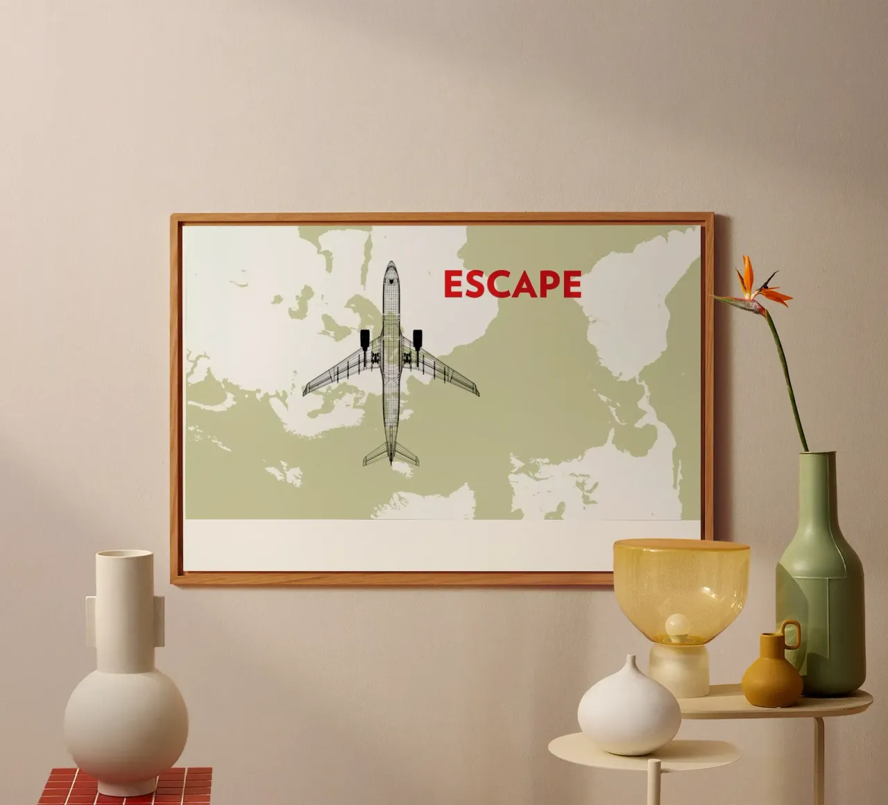 Escape Air Travel Map alluminio dibond da Marc Schulthess