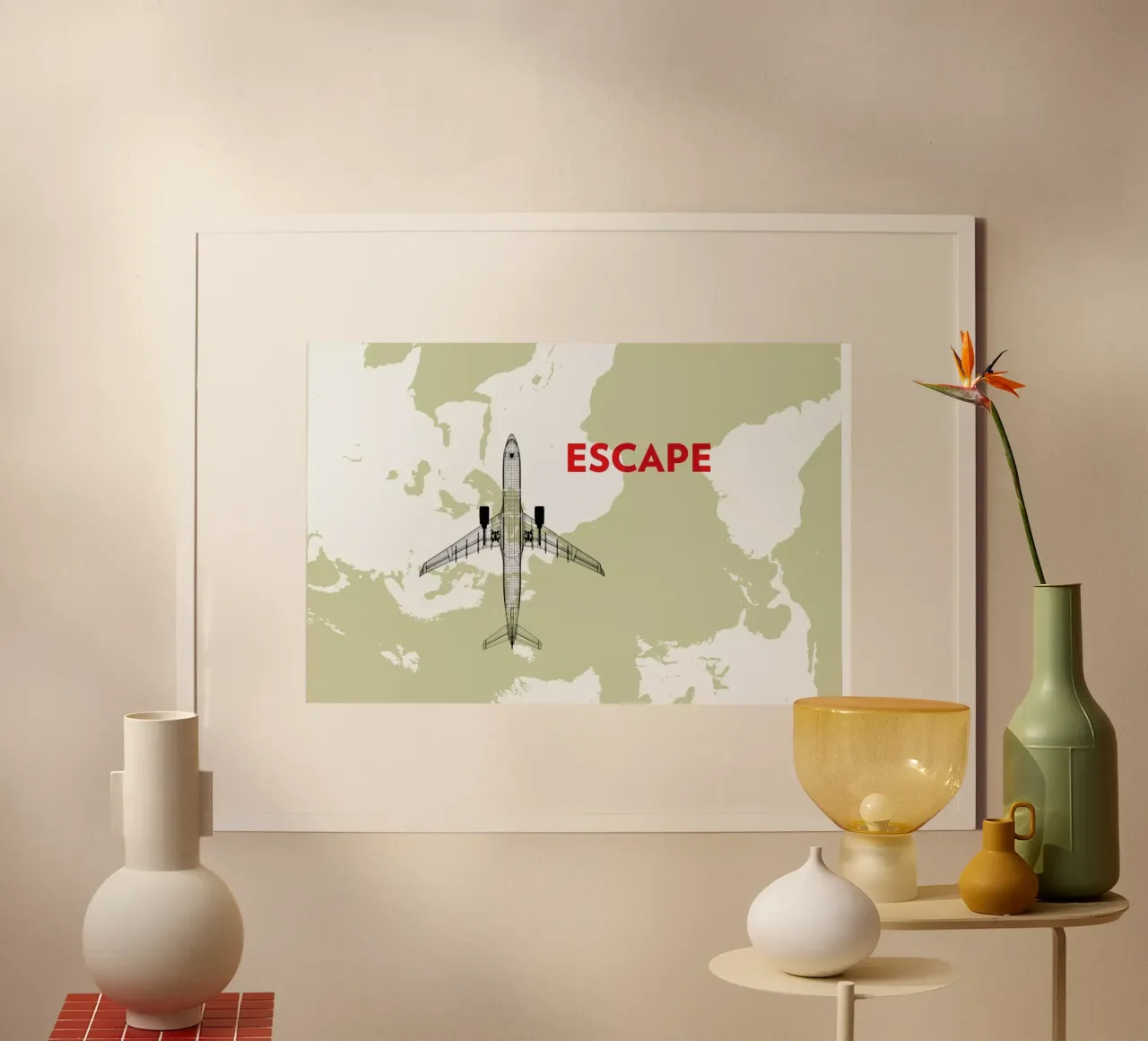 Escape Air Travel Map poster da Marc Schulthess