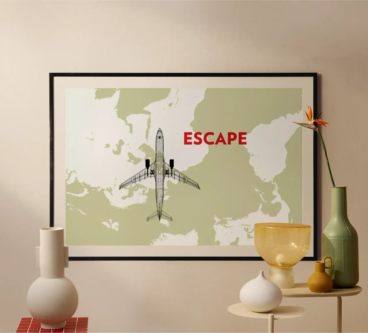 Escape Air Travel Map poster da Marc Schulthess