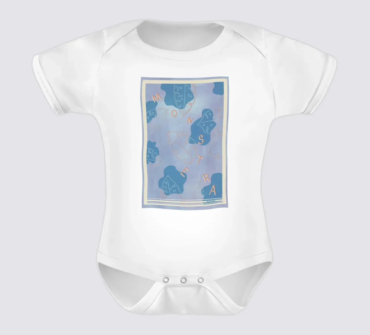 Monstera Liebe body neonato maniche corte da Beeeplan