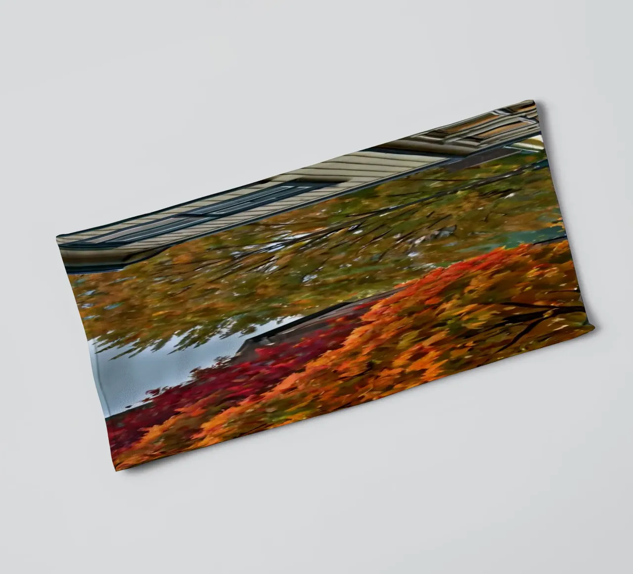 Charming cobblestone street lined with trees towel by DesignDoodle