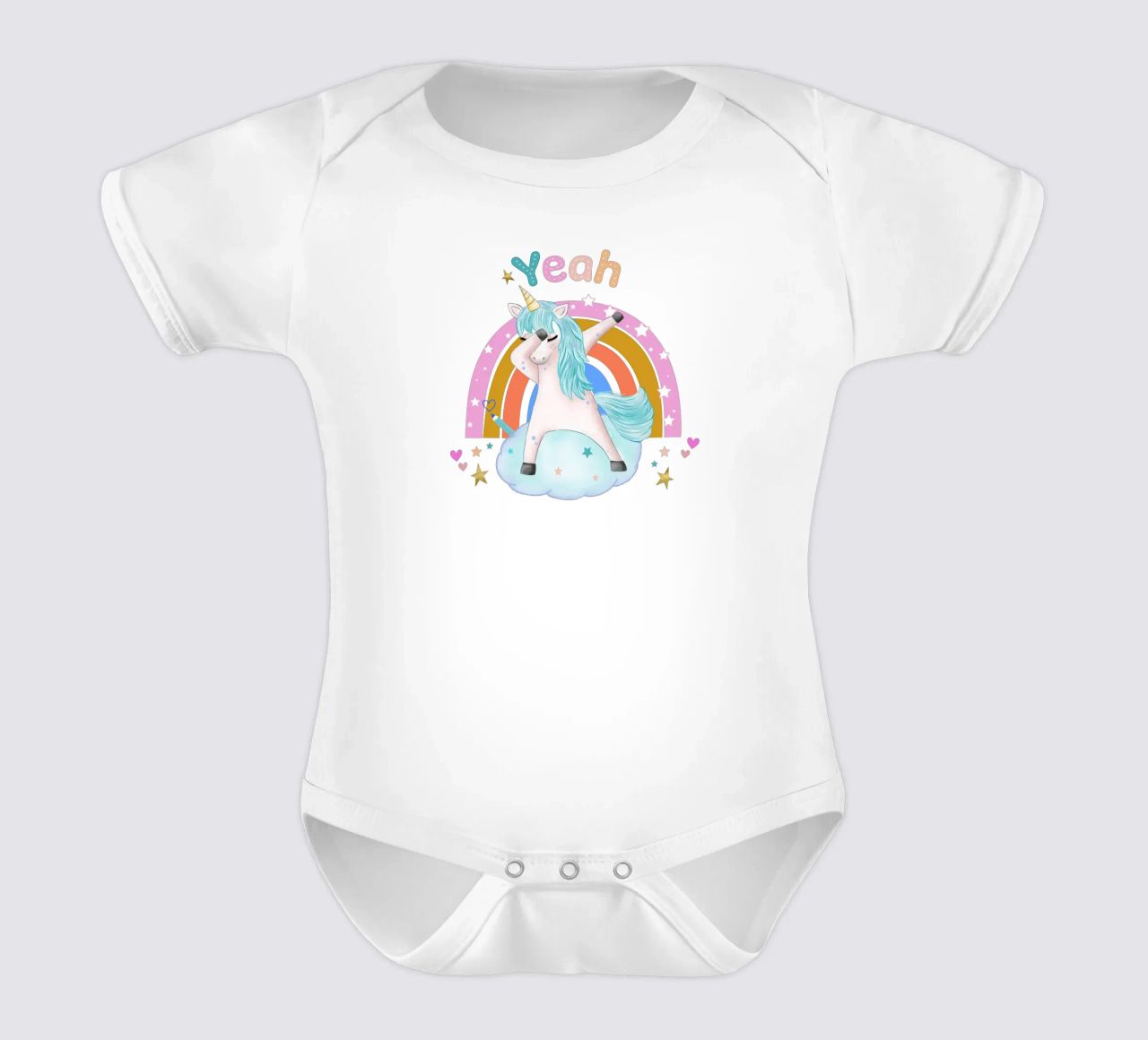 Mignonne licorne. Avec arc-en-ciel. body bébé de CalliLetters