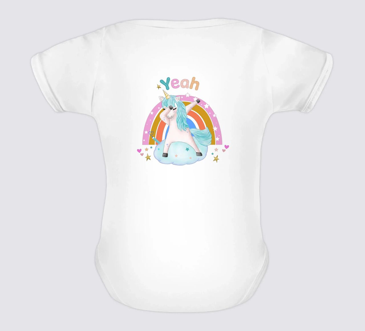 Mignonne licorne. Avec arc-en-ciel. body bébé de CalliLetters