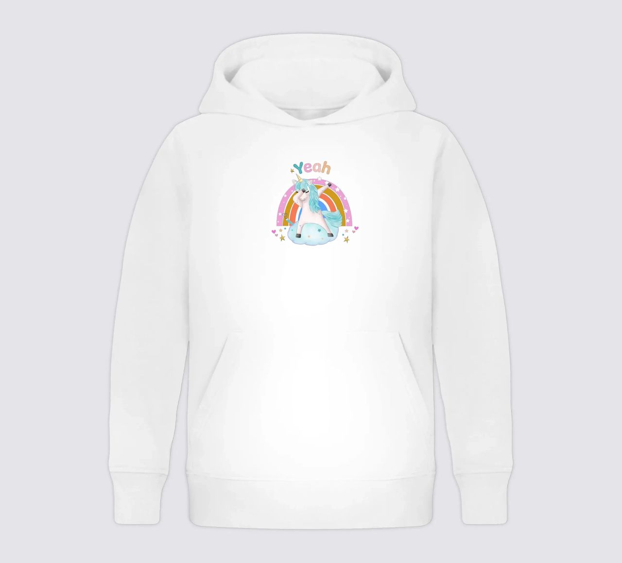 Simpatico unicorno. Con arcobaleno. felpa bambino con cappuccio da CalliLetters
