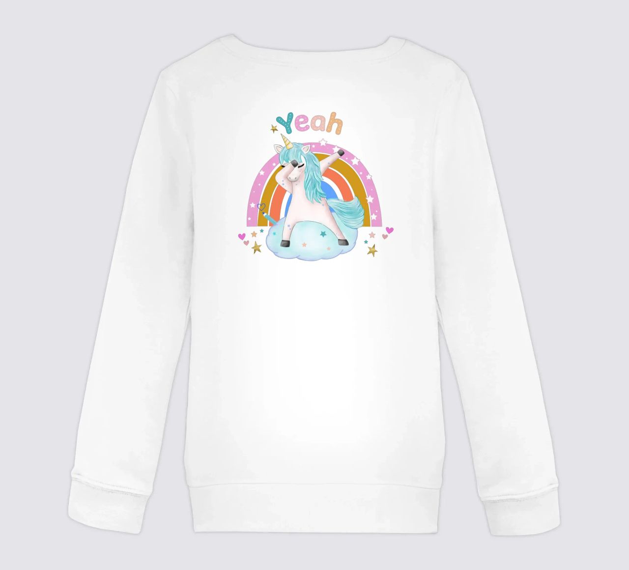Simpatico unicorno. Con arcobaleno. felpa bambino da CalliLetters