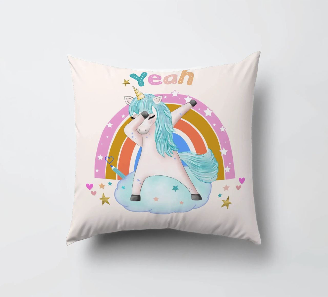 Simpatico unicorno. Con arcobaleno. cuscino da CalliLetters