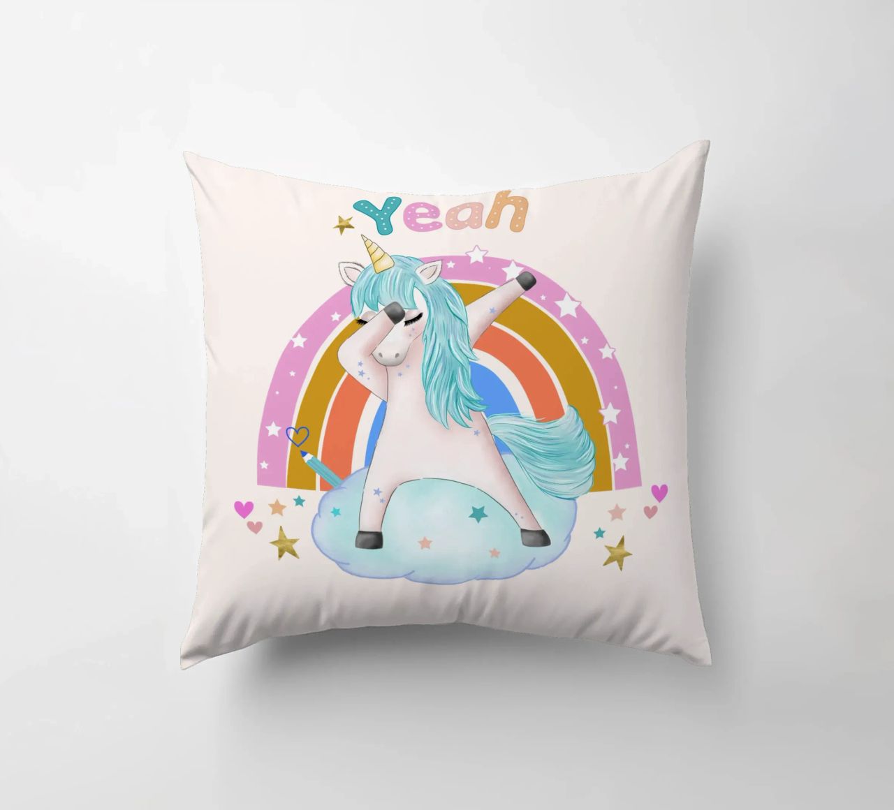 Simpatico unicorno. Con arcobaleno. cuscino da CalliLetters