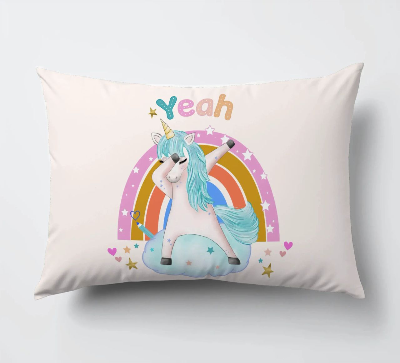 Simpatico unicorno. Con arcobaleno. cuscino da CalliLetters