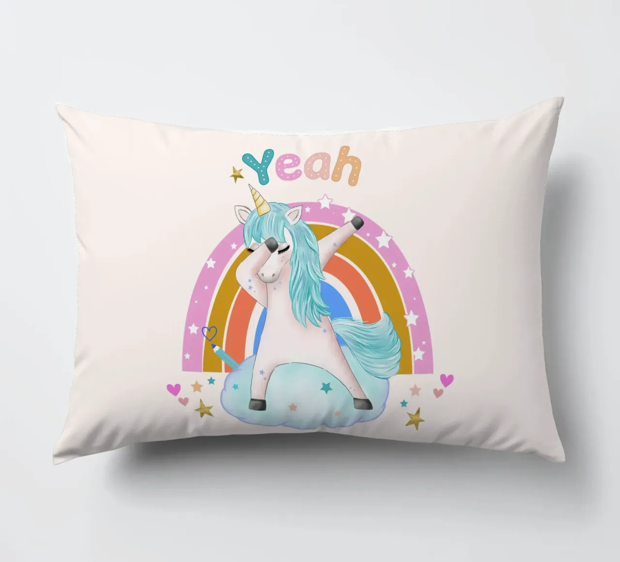 Simpatico unicorno. Con arcobaleno. cuscino da CalliLetters