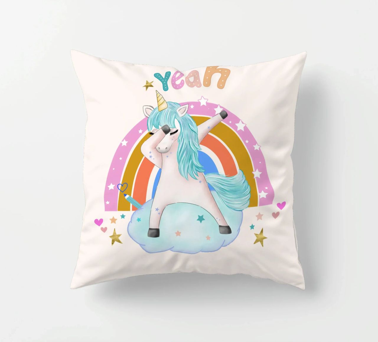 Simpatico unicorno. Con arcobaleno. cuscino da CalliLetters