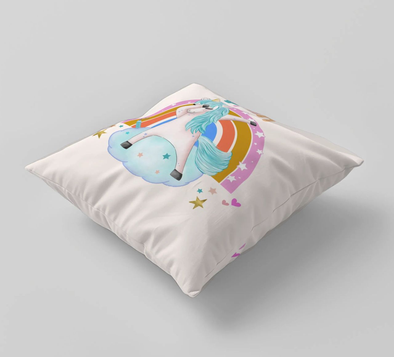 Simpatico unicorno. Con arcobaleno. cuscino da CalliLetters