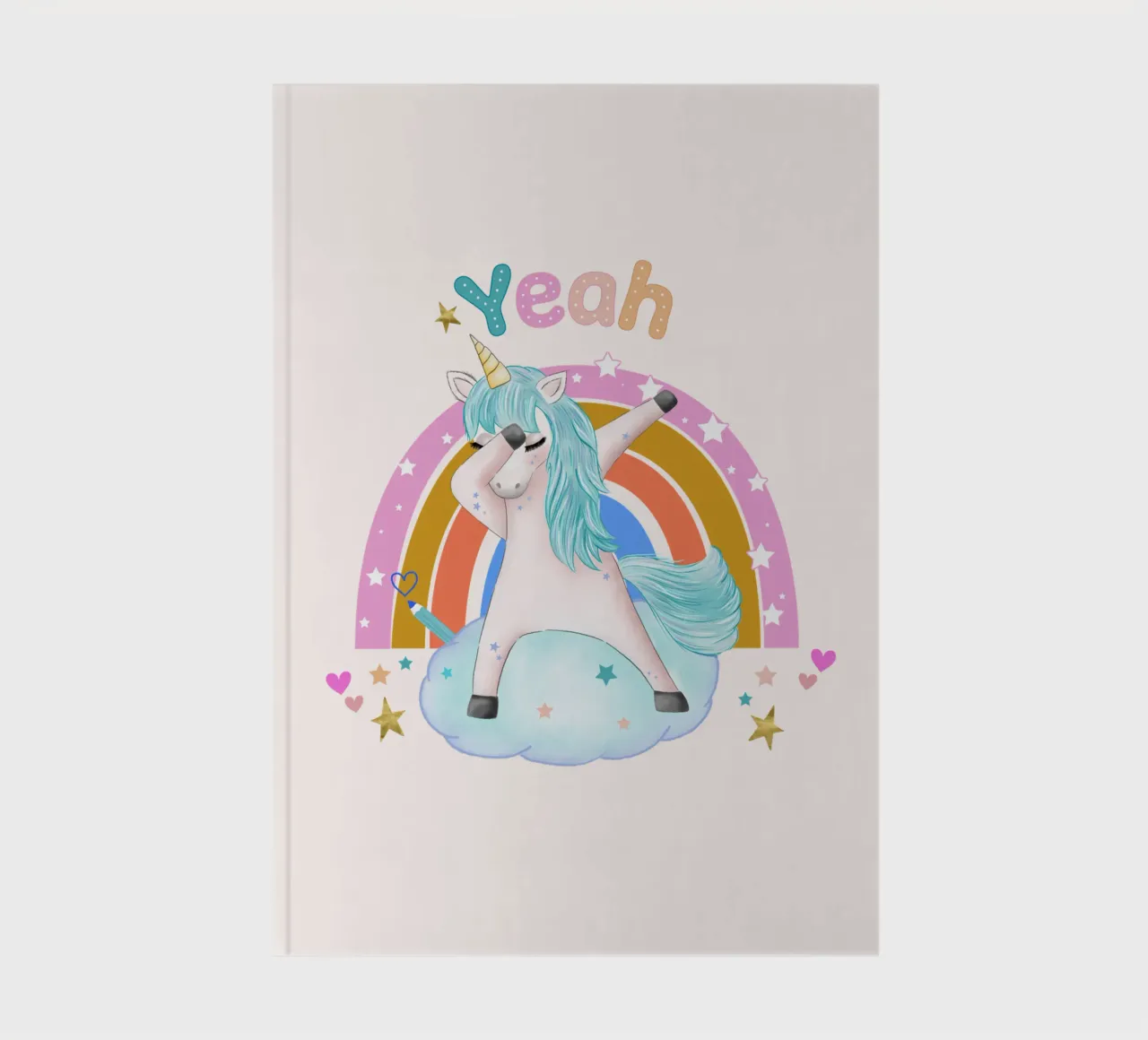 Cute unicorn. With rainbow. notebook by CalliLetters