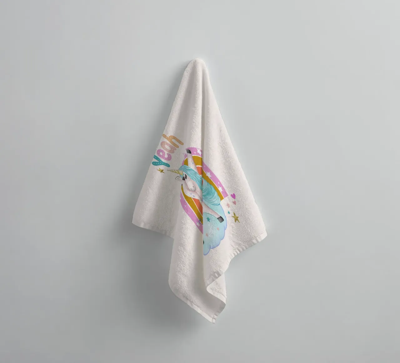 Cute unicorn. With rainbow. towel by CalliLetters