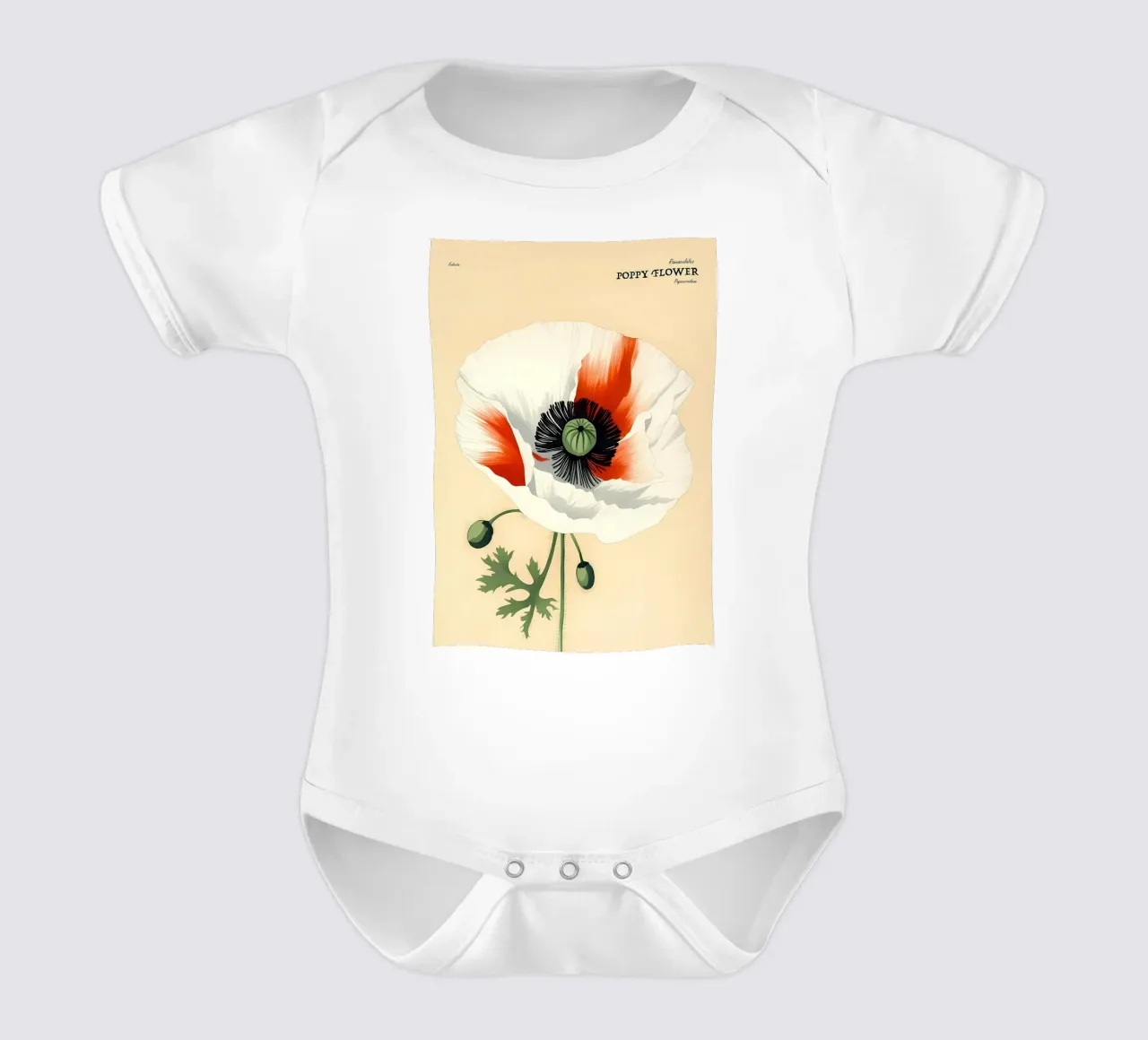 Mohnblumen-Retror Kurzarm Babybody von diedrich