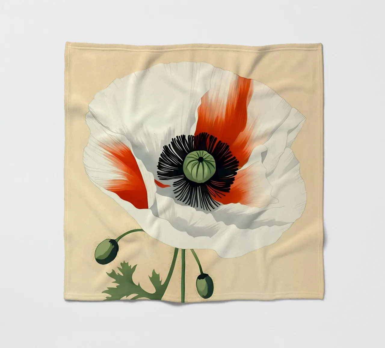 Fiore di papavero Retror coperta in pile da diedrich
