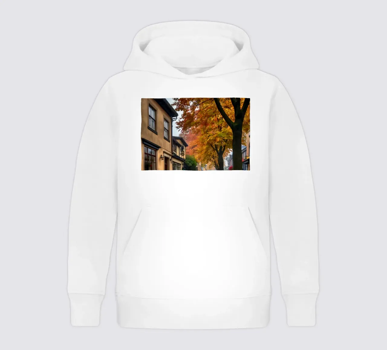 Tranquilla strada di ciottoli in autunno con foglie colorate felpa bambino con cappuccio da DesignDoodle