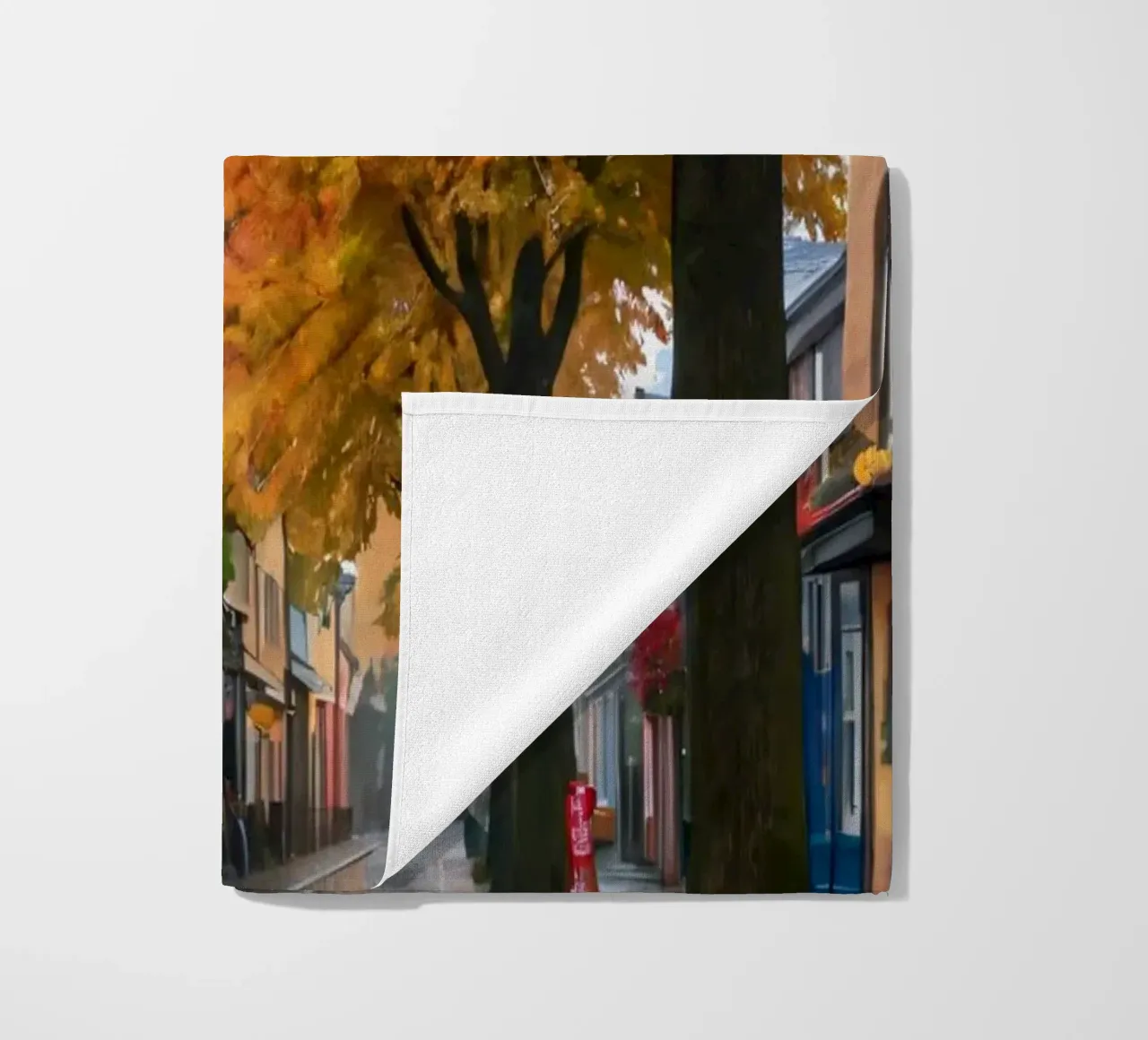 Tranquilla strada di ciottoli in autunno con foglie colorate telo mare da DesignDoodle