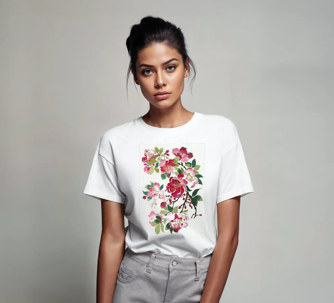 Fiore retrò giapponese t-shirt da diedrich