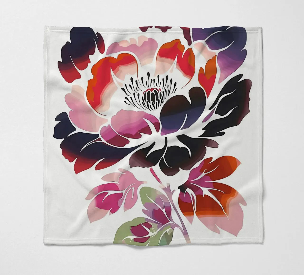 Fiore retrò giapponese coperta in pile da diedrich