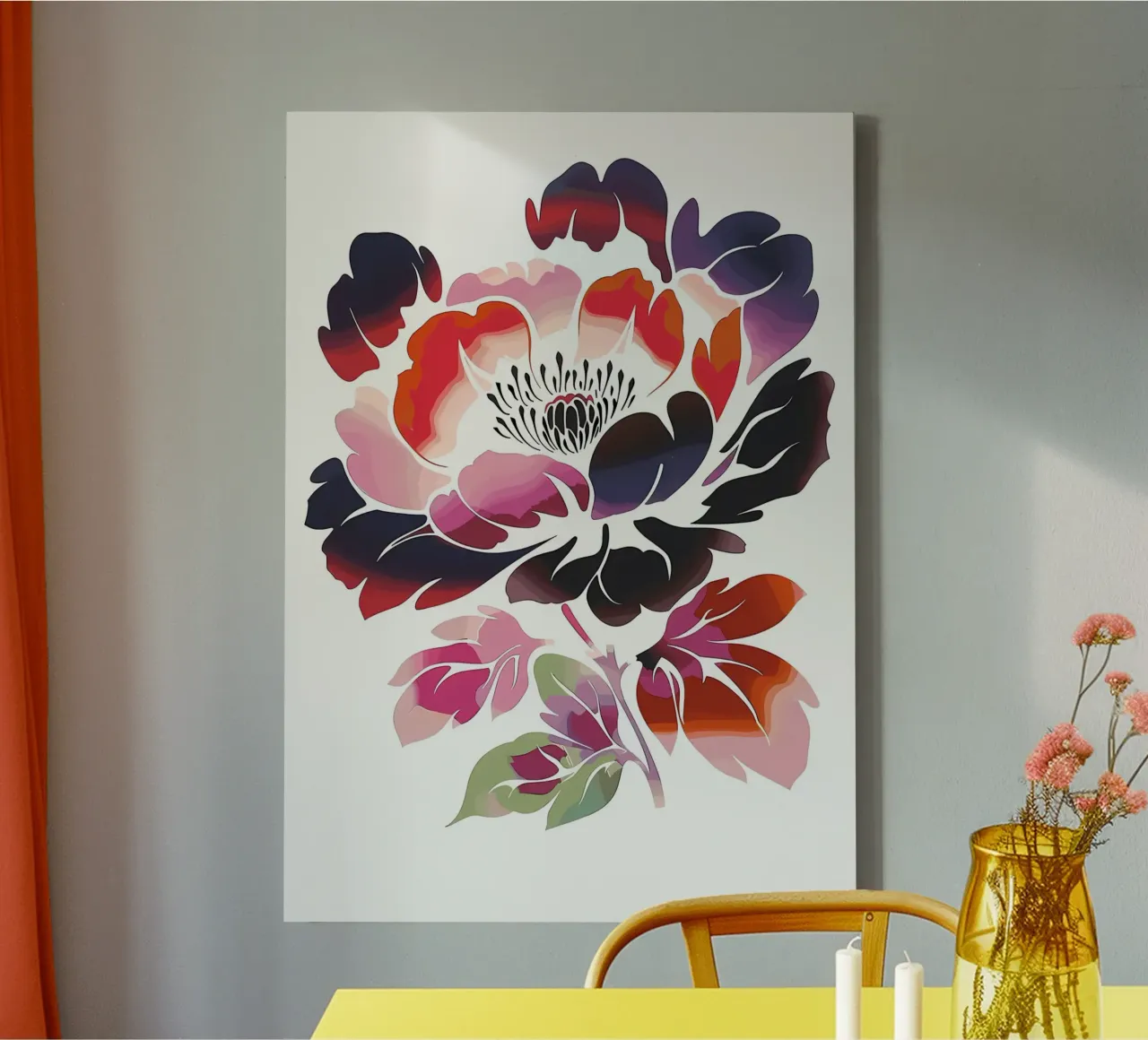 Flower Retro Japanese canvas by diedrich