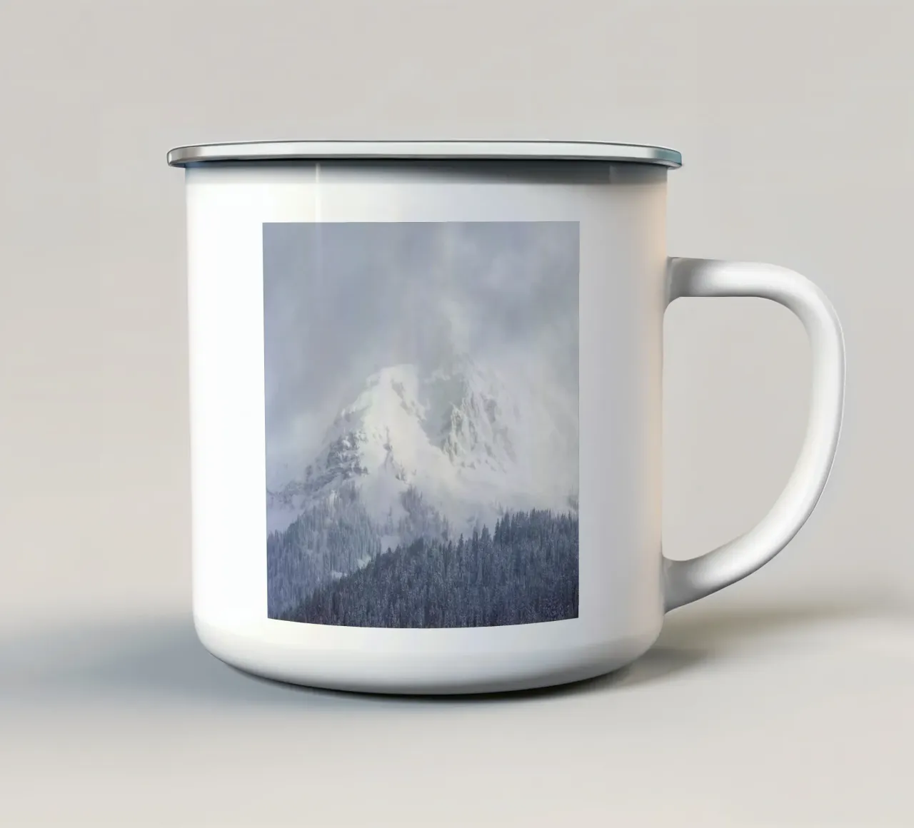 Hello Hochkönig enamel mug by Nur Mut