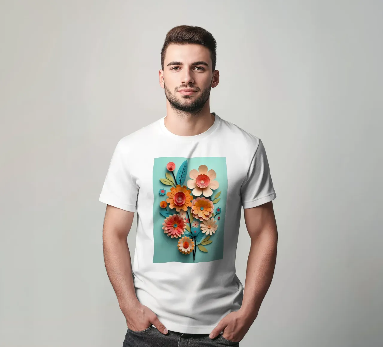 Fiori di carta retrò t-shirt da diedrich