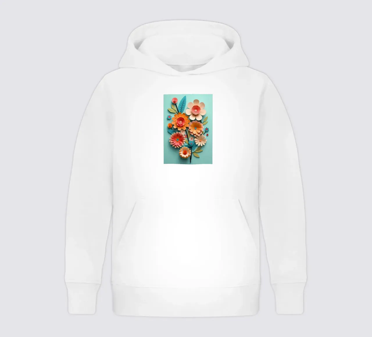 Fiori di carta retrò felpa bambino con cappuccio da diedrich