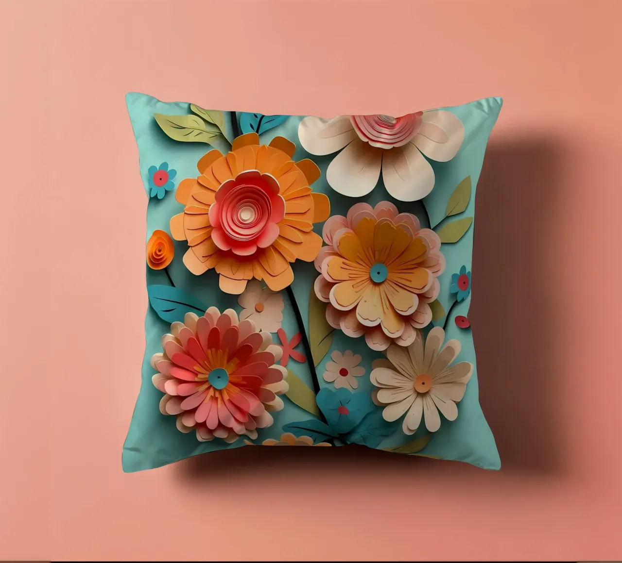 Fiori di carta retrò cuscino da diedrich