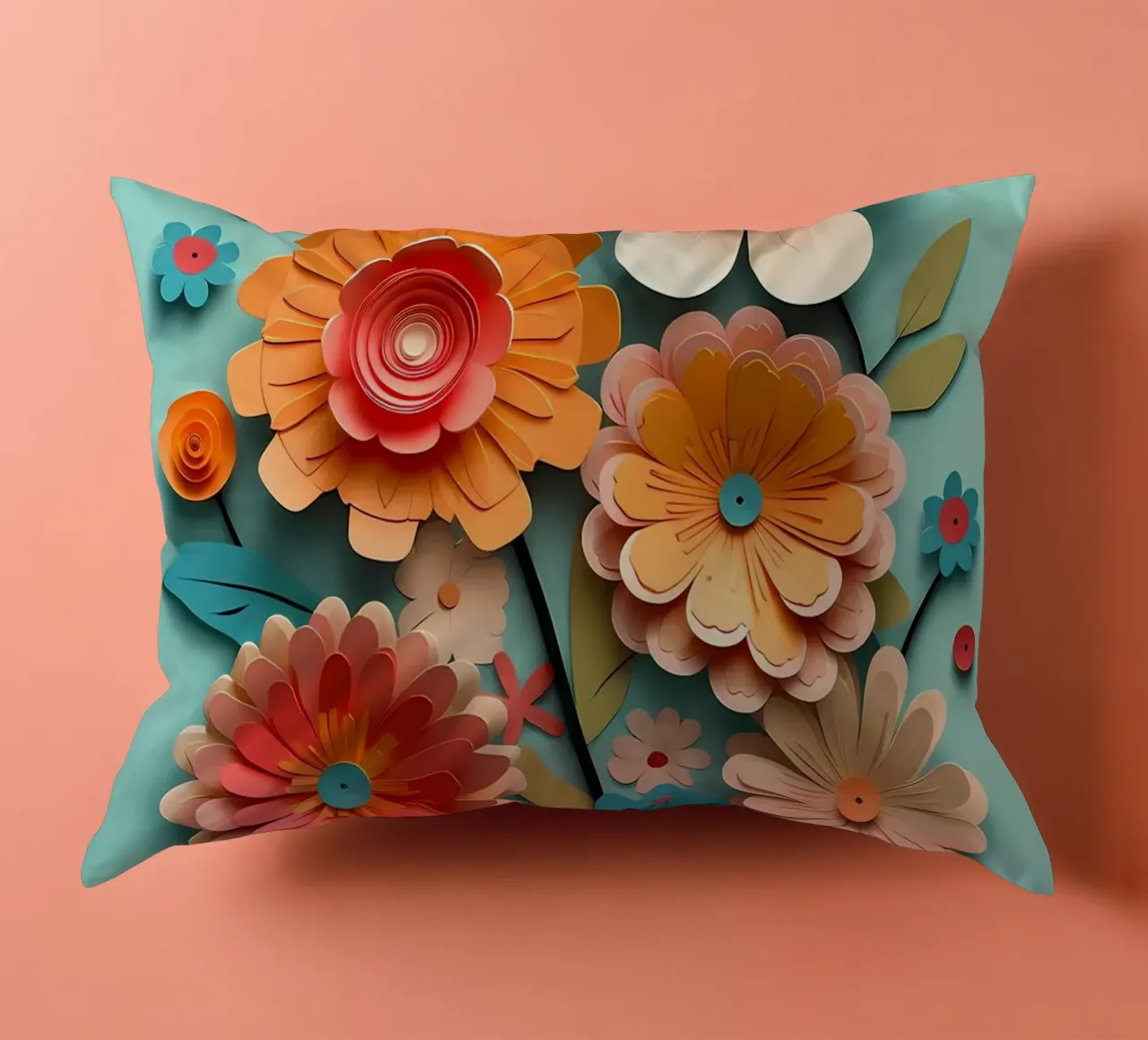 Fiori di carta retrò cuscino da diedrich