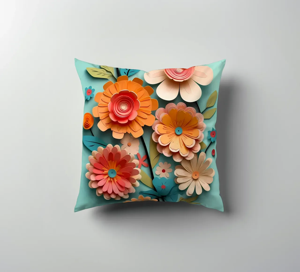 Fiori di carta retrò cuscino da diedrich