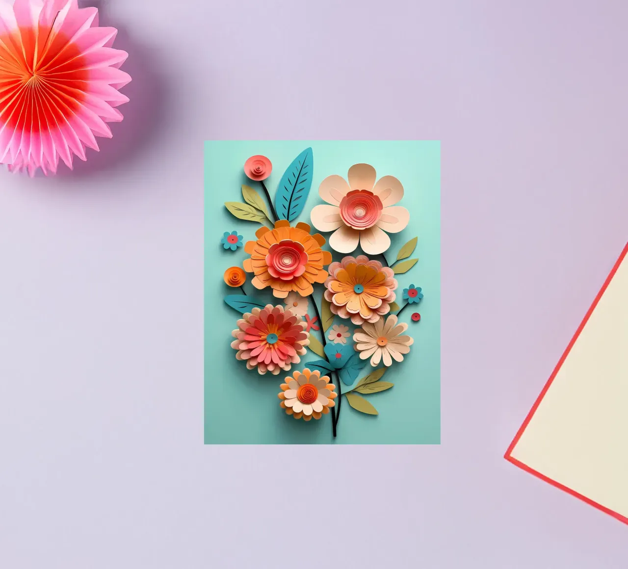 Fiori di carta retrò adesivo da diedrich