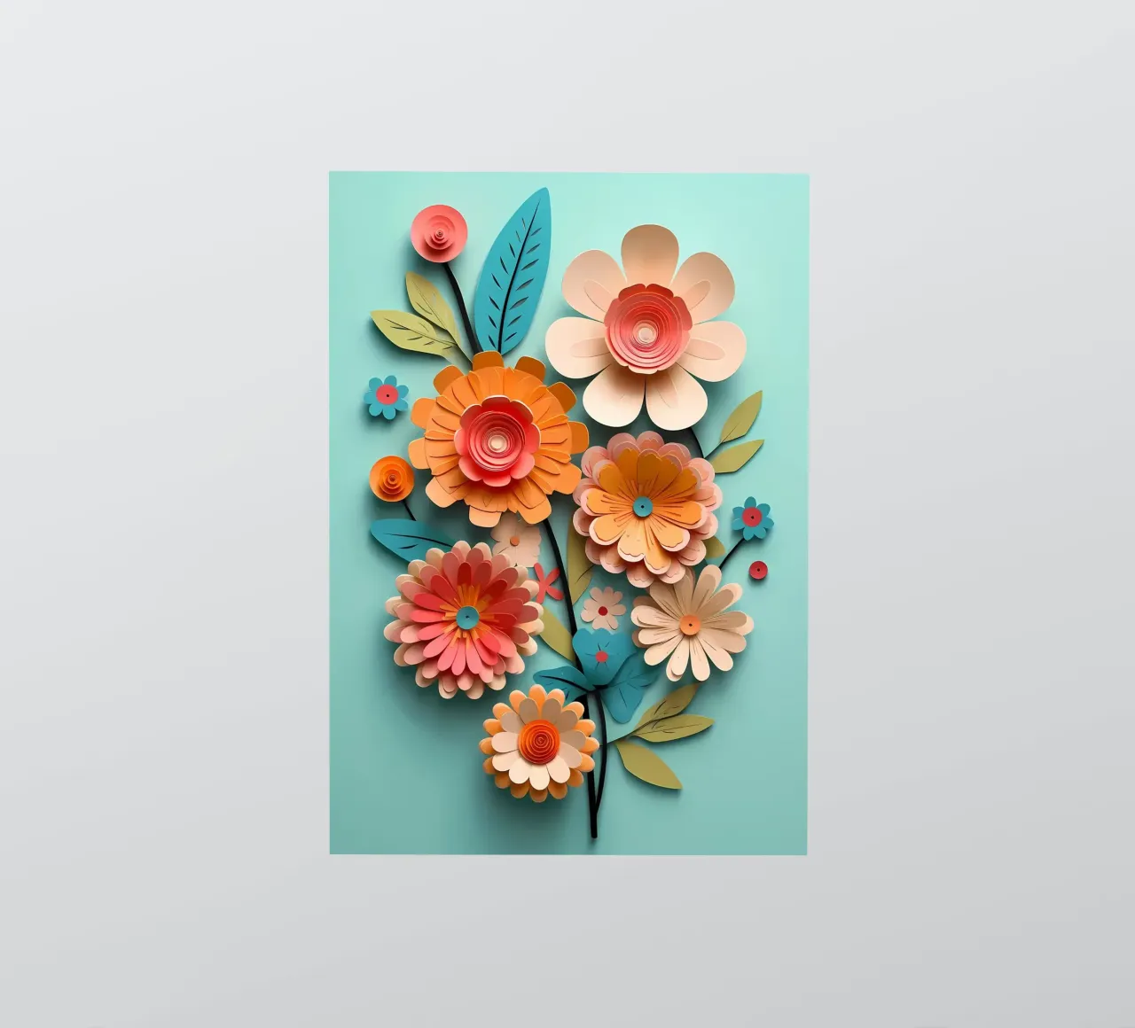 Fiori di carta retrò adesivo da diedrich