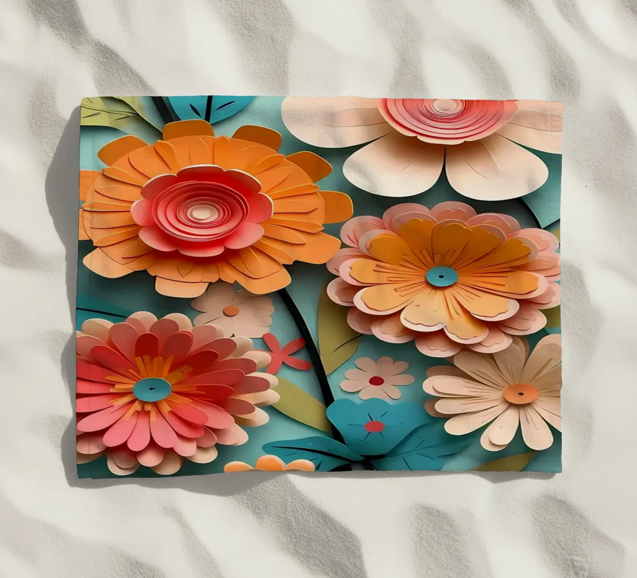 Fiori di carta retrò telo mare da diedrich