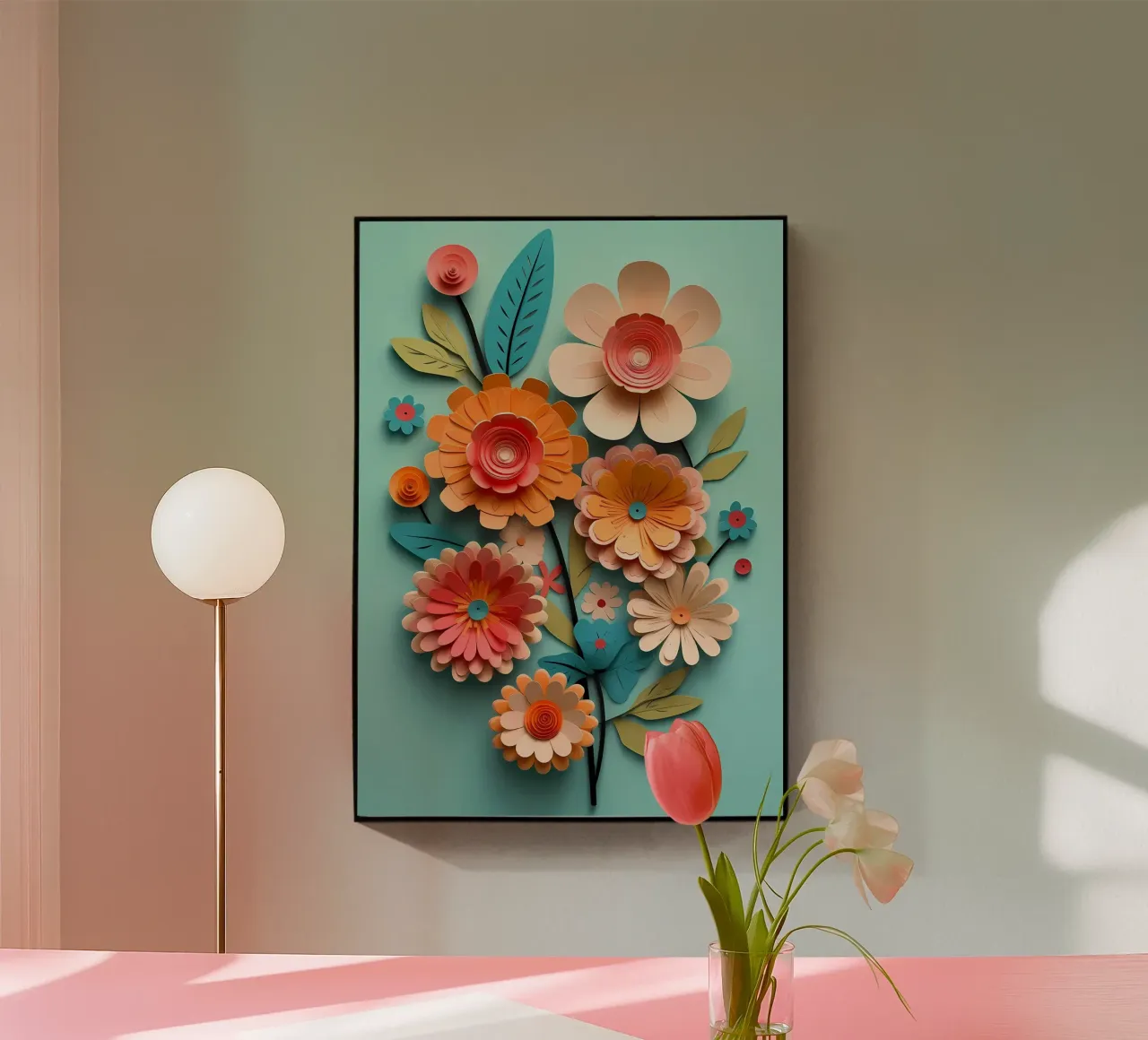Fiori di carta retrò plexiglass da diedrich