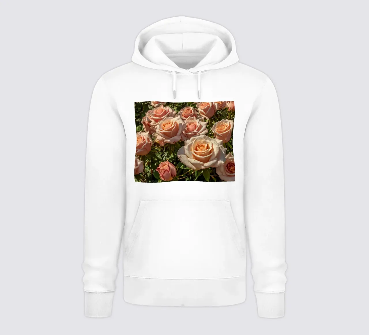 Bellissime rose di pesco in fiore in un giardino vibrante felpa con cappuccio da DesignDoodle