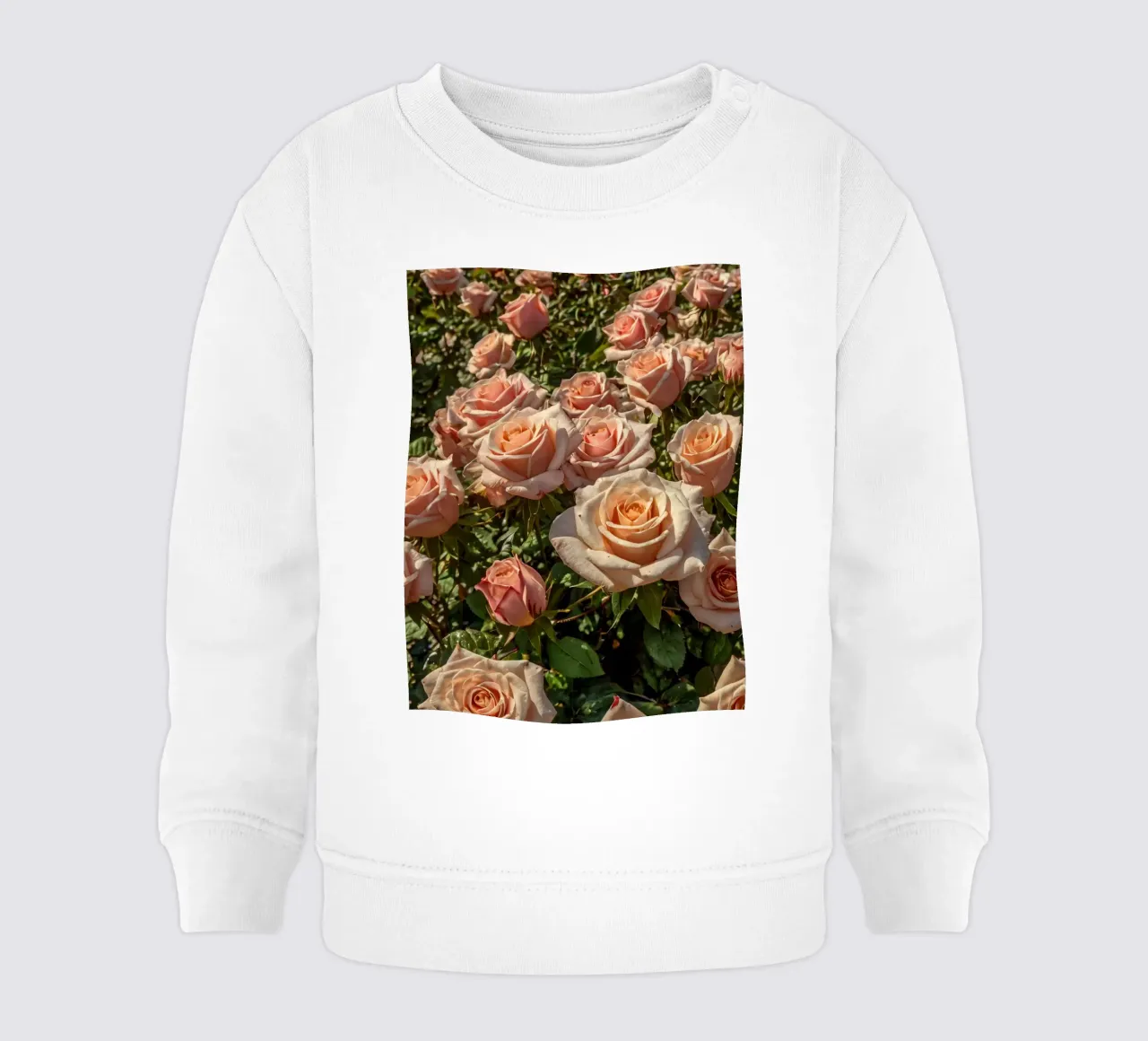 Bellissime rose di pesco in fiore in un giardino vibrante felpa neonato da DesignDoodle