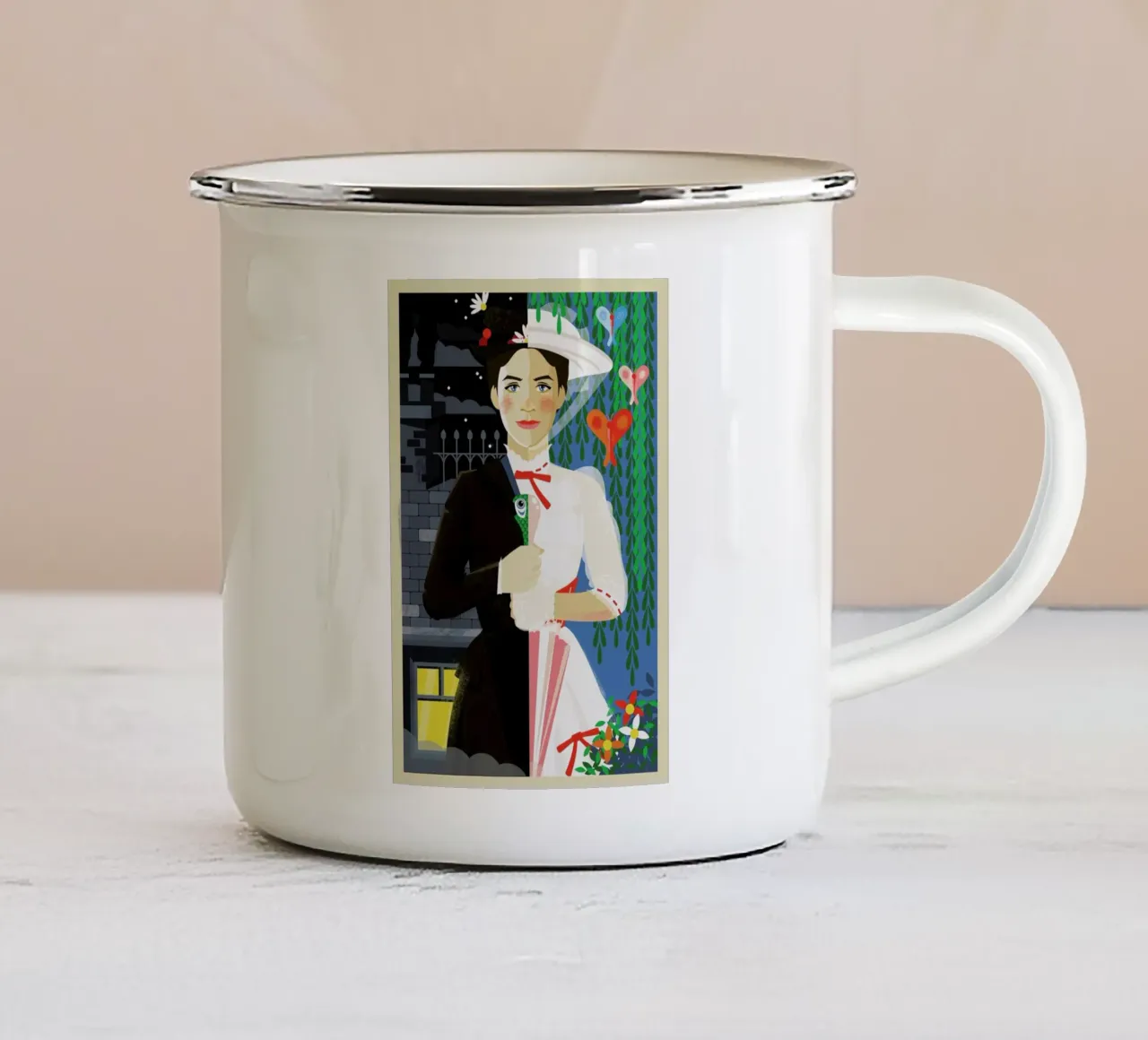 Mary Poppins tazza in smalto da Danny Haas